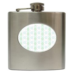 Allover Graphic Soft Aqua Hip Flask