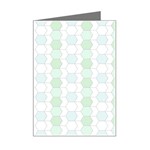 Allover Graphic Soft Aqua Mini Greeting Card Left