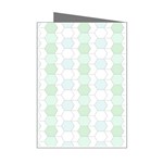 Allover Graphic Soft Aqua Mini Greeting Card Right