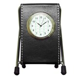 Allover Graphic Soft Aqua Stationery Holder Clock Front