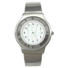 Allover Graphic Soft Aqua Stainless Steel Watch (slim)