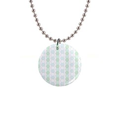 Allover Graphic Soft Aqua Button Necklace