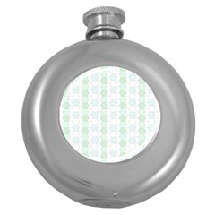 Allover Graphic Soft Aqua Hip Flask (round)