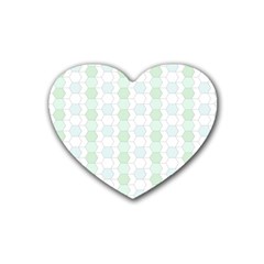 Allover Graphic Soft Aqua Drink Coasters 4 Pack (heart) 