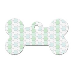 Allover Graphic Soft Aqua Dog Tag Bone (one Sided)