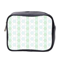 Allover Graphic Soft Aqua Mini Travel Toiletry Bag (two Sides)