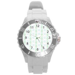 Allover Graphic Soft Aqua Plastic Sport Watch (large)