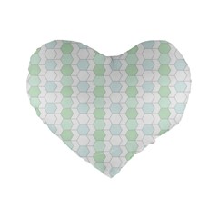 Allover Graphic Soft Aqua 16  Premium Heart Shape Cushion 