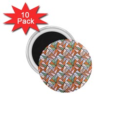 Allover Graphic Brown 1 75  Button Magnet (10 Pack) by ImpressiveMoments