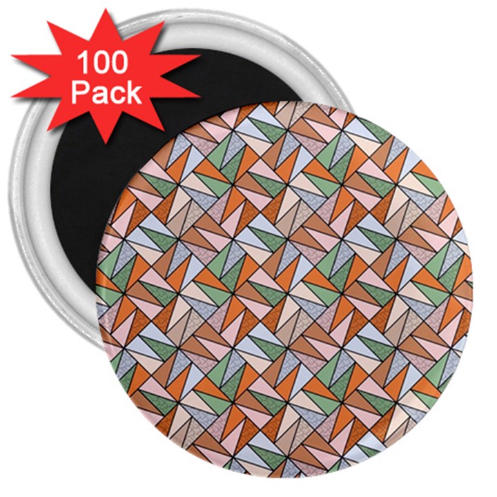 Allover Graphic Brown 3  Button Magnet (100 pack)