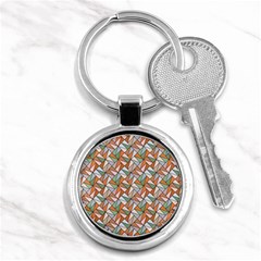 Allover Graphic Brown Key Chain (round)