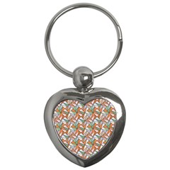 Allover Graphic Brown Key Chain (heart)