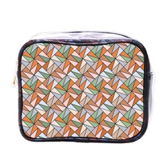 Allover Graphic Brown Mini Travel Toiletry Bag (one Side)