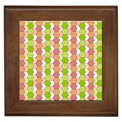 Allover Graphic Red Green Framed Ceramic Tile