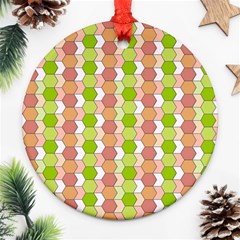 Allover Graphic Red Green Round Ornament