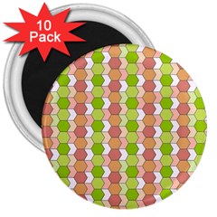 Allover Graphic Red Green 3  Button Magnet (10 Pack) by ImpressiveMoments