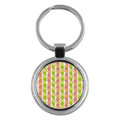 Allover Graphic Red Green Key Chain (round)