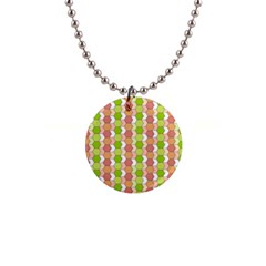 Allover Graphic Red Green Button Necklace by ImpressiveMoments