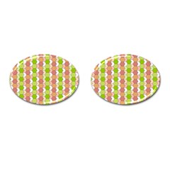 Allover Graphic Red Green Cufflinks (oval)