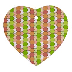 Allover Graphic Red Green Heart Ornament (two Sides)