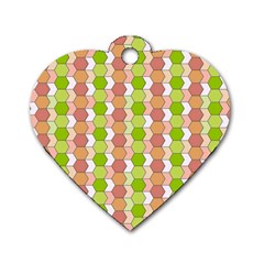 Allover Graphic Red Green Dog Tag Heart (one Sided) 