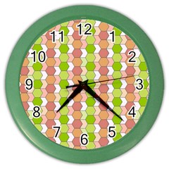 Allover Graphic Red Green Wall Clock (color)