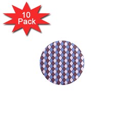 Allover Graphic Blue Brown 1  Mini Button Magnet (10 Pack)