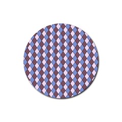 Allover Graphic Blue Brown Drink Coasters 4 Pack (round)