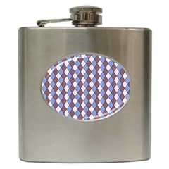 Allover Graphic Blue Brown Hip Flask by ImpressiveMoments