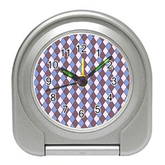 Allover Graphic Blue Brown Desk Alarm Clock