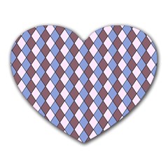 Allover Graphic Blue Brown Mouse Pad (heart) by ImpressiveMoments