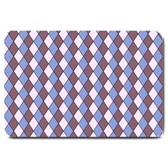 Allover Graphic Blue Brown Large Door Mat