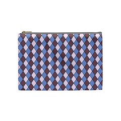 Allover Graphic Blue Brown Cosmetic Bag (medium)