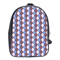 Allover Graphic Blue Brown School Bag (large)