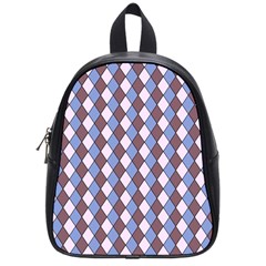 Allover Graphic Blue Brown School Bag (small)