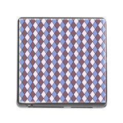 Allover Graphic Blue Brown Memory Card Reader With Storage (square) by ImpressiveMoments