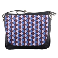 Allover Graphic Blue Brown Messenger Bag