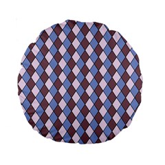 Allover Graphic Blue Brown 15  Premium Round Cushion 