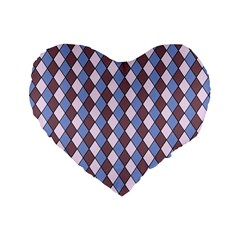 Allover Graphic Blue Brown 16  Premium Heart Shape Cushion 