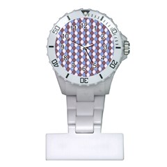 Allover Graphic Blue Brown Nurses Watch