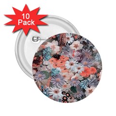 Spring Flowers 2 25  Button (10 Pack)