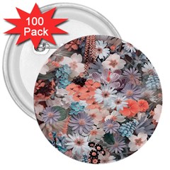 Spring Flowers 3  Button (100 Pack)