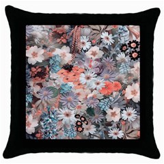 Spring Flowers Black Throw Pillow Case by ImpressiveMoments