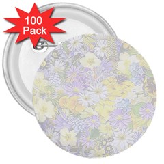 Spring Flowers Soft 3  Button (100 pack)