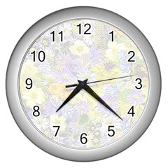 Spring Flowers Soft Wall Clock (Silver)