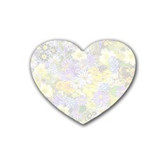 Spring Flowers Soft Drink Coasters 4 Pack (Heart) 