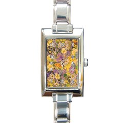 Spring Flowers Effect Rectangular Italian Charm Watch