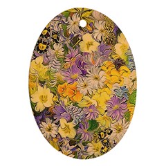 Spring Flowers Effect Oval Ornament by ImpressiveMoments