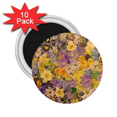 Spring Flowers Effect 2 25  Button Magnet (10 Pack)