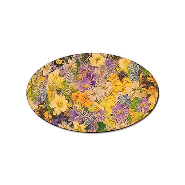 Spring Flowers Effect Sticker 10 Pack (Oval)